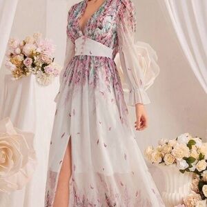 Floral Maxi Dress with slit